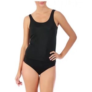 Instant Figure Compression Black Swimwear Tankini size 6